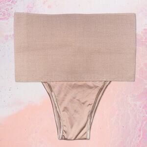 New Small High Rise Lower Tummy Control Shapewear Panty‎ Cincher Belly Band Tan
